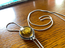 Load image into Gallery viewer, Chain Bolo—Carved Mexican Amber Marquis