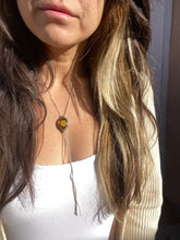 Load image into Gallery viewer, Chain Bolo—Carved Mexican Amber Marquis