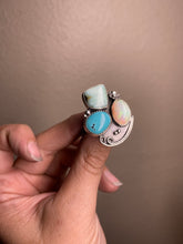 Load image into Gallery viewer, Cluster Ring - Aloe Variscite, Opal & Turquoise (size 9.5)