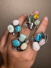 Load image into Gallery viewer, Cluster Ring - Aloe Variscite, Opal & Turquoise (size 9.5)