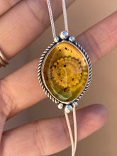 Load image into Gallery viewer, Chain Bolo—Carved Mexican Amber Marquis