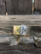 Load image into Gallery viewer, Wide stamped band Sky Song turquoise ring - size 9-9.5