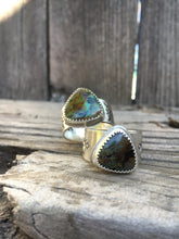 Load image into Gallery viewer, Wide stamped band Sky Song turquoise ring - size 9-9.5