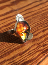Load image into Gallery viewer, Geometric cut amber ring - size 7 1/4