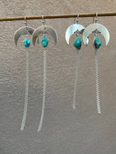 Load image into Gallery viewer, Crescent Moon Chain Dangles—Flowers