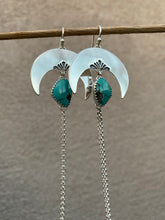 Load image into Gallery viewer, Crescent Moon Chain Dangles—Flowers
