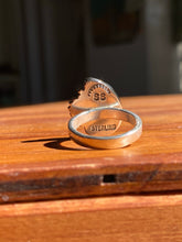 Load image into Gallery viewer, Carved Rainbow Moonstone Paisley Ring—size 5.5