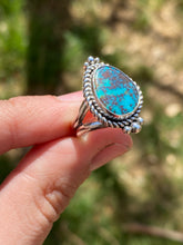 Load image into Gallery viewer, Dainty Turquoise Mountain Ring—size 4.5