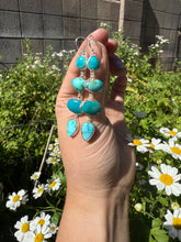 Load image into Gallery viewer, Turquoise Droplet Earrings - 4 Stone