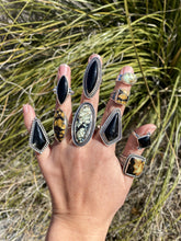 Load image into Gallery viewer, Simple Aloe Variscite Marquis Ring—size 8