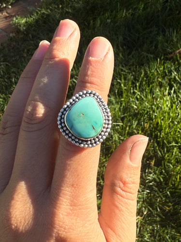 Royston Turquoise Double Beaded Ring—Size 7.5
