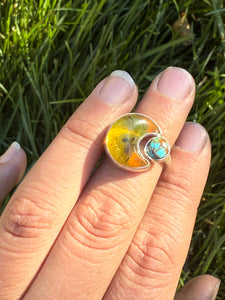Eclipse Ring - Kingman Turquoise (size 6)
