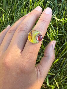 Eclipse Ring - Red Garnet (size 7)