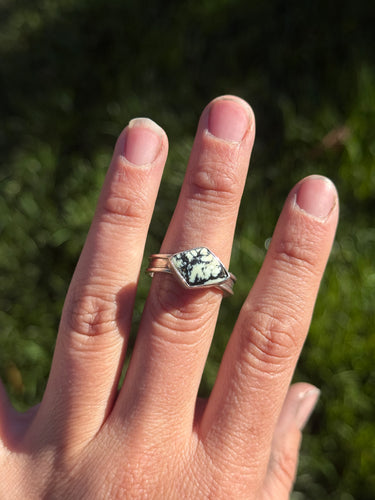 Aloe Variscite Kite Ring - size 12