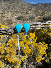 Load image into Gallery viewer, Turquoise Kite Post Hoops