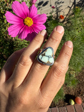 Load image into Gallery viewer, Creamy Aloe Variscite Wide Band Ring - size 7.5 (fits like 7/7.5)