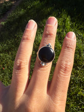 Load image into Gallery viewer, Black Onyx Round Ring - size 9