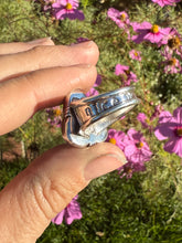 Load image into Gallery viewer, Creamy Aloe Variscite Wide Band Ring - size 7.5 (fits like 7/7.5)
