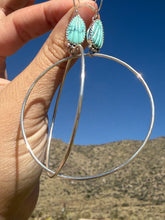 Load image into Gallery viewer, Carved Turquoise Shell Hoops