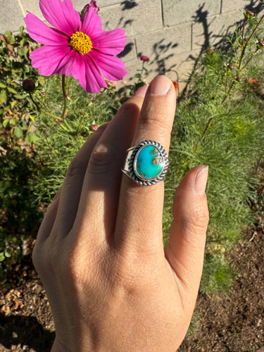 Sonoran Gold Turquoise Wide Band Ring - size 6.5 (fits like 6)