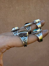 Load image into Gallery viewer, Black Onyx Wide Band Ring - size 7 (fits like 6.5/7)
