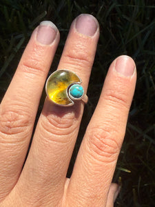 Eclipse Ring - Kingman Turquoise (size 7.5)