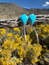 Load image into Gallery viewer, Turquoise Kite Post Hoops