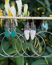 Load image into Gallery viewer, Scorpion Swing Hoops—Kingman Turquoise