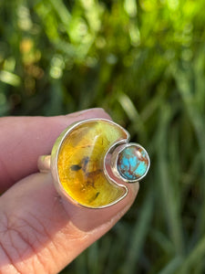 Eclipse Ring - Kingman Turquoise (size 6)
