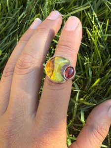 Eclipse Ring - Red Garnet (size 7)
