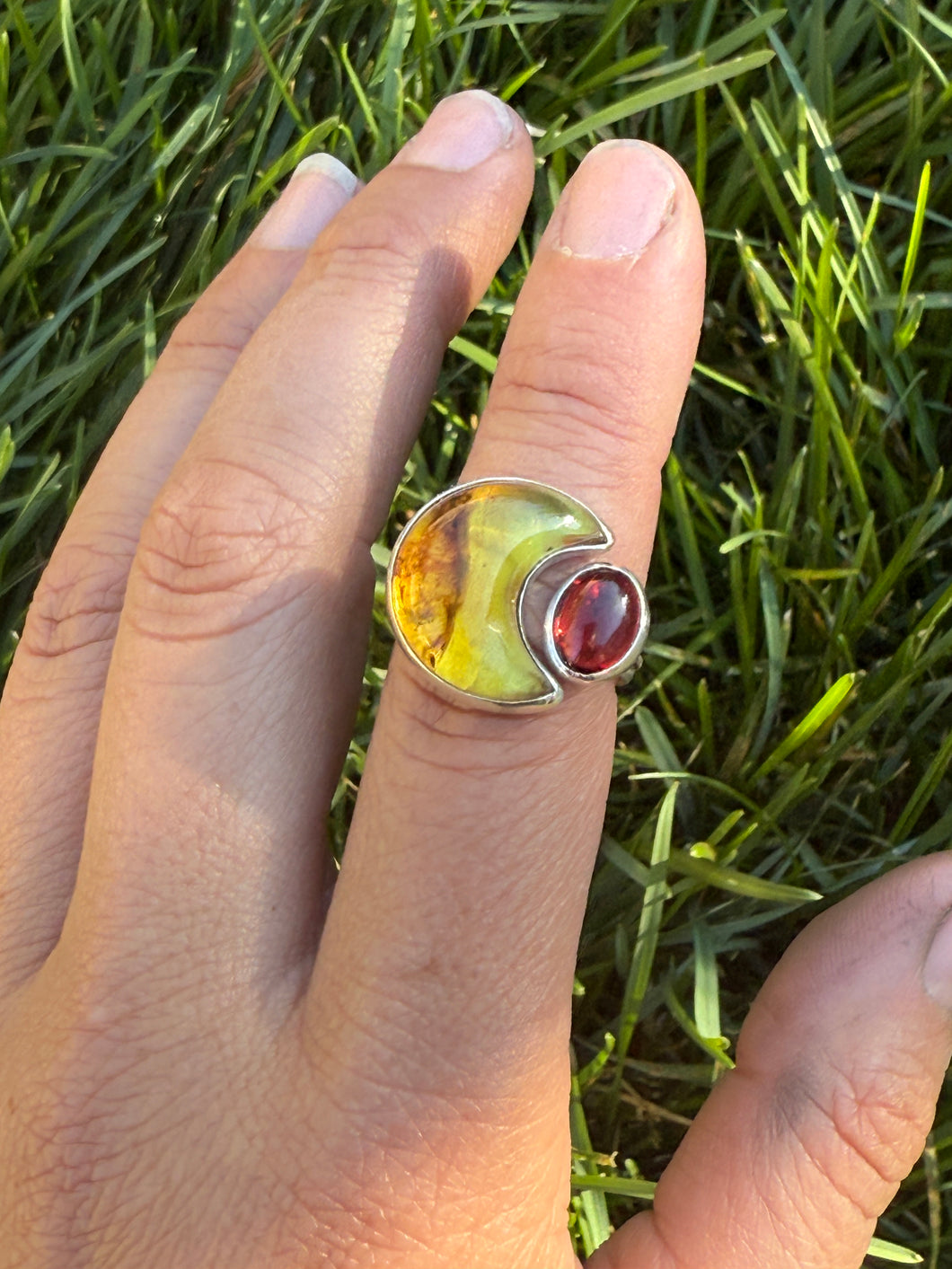 Eclipse Ring - Red Garnet (size 7)