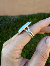 Load image into Gallery viewer, Green-blue Hubei Turquoise Ring - size 7
