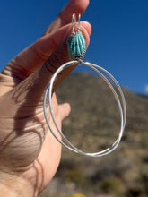 Load image into Gallery viewer, Carved Turquoise Shell Hoops
