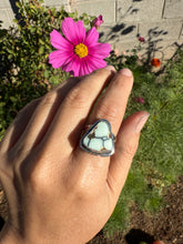 Load image into Gallery viewer, Creamy Aloe Variscite Wide Band Ring - size 7.5 (fits like 7/7.5)