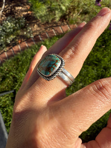 Gold Matrix Hubei Turquoise Ring - Size 11.75