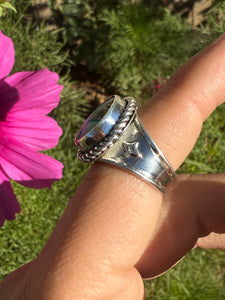 Sonoran Gold Turquoise Wide Band Ring - size 6.5 (fits like 6)