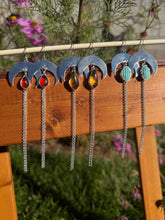 Load image into Gallery viewer, Crescent Moon Chain Dangles - Mexican Amber
