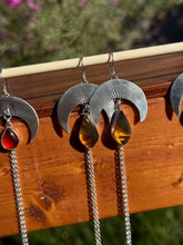 Load image into Gallery viewer, Crescent Moon Chain Dangles - Mexican Amber