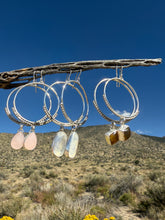 Load image into Gallery viewer, Beaded Mary Hoops - Rose Quartz