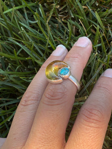Eclipse Ring - Kingman Turquoise (size 7.5)