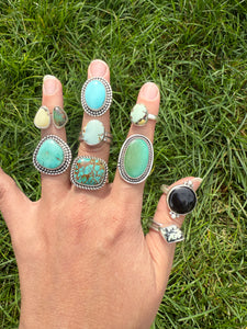 Black Onyx Round Ring - size 9