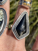 Load image into Gallery viewer, Gold Sheen Obsidian Ring (Framed)—size 10