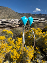 Load image into Gallery viewer, Turquoise Kite Post Hoops