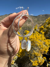 Load image into Gallery viewer, Beaded Mary Hoops - Rose Cut Moonstone