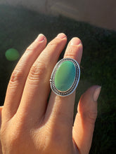 Load image into Gallery viewer, Green-blue Hubei Turquoise Ring - size 7