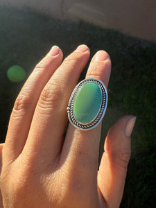 Green-blue Hubei Turquoise Ring - size 7