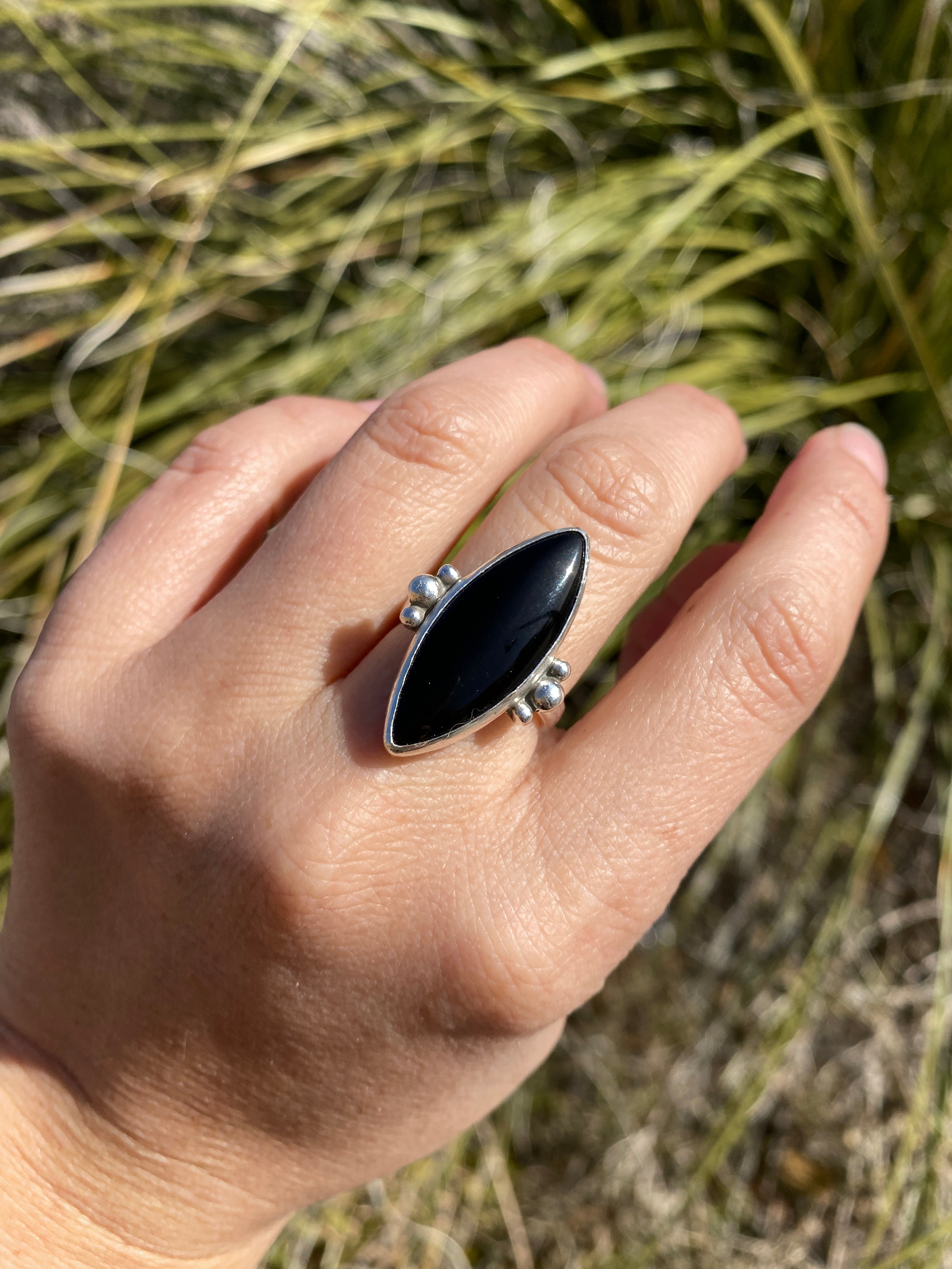 Classic Black Onyx Marquis Ring—size – Desert Adorned