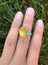 Load image into Gallery viewer, Eclipse Ring - Kingman Turquoise (size 7.5)