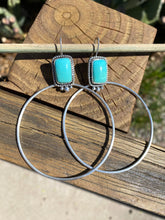 Load image into Gallery viewer, Sky Blue Campitos Turquoise Swing Hoops