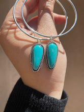 Load image into Gallery viewer, Twist Wire Turquoise Hoops